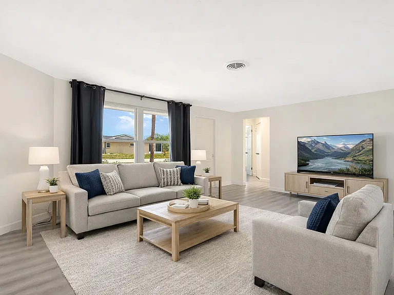 Living Room virtually staged with AI generated furniture