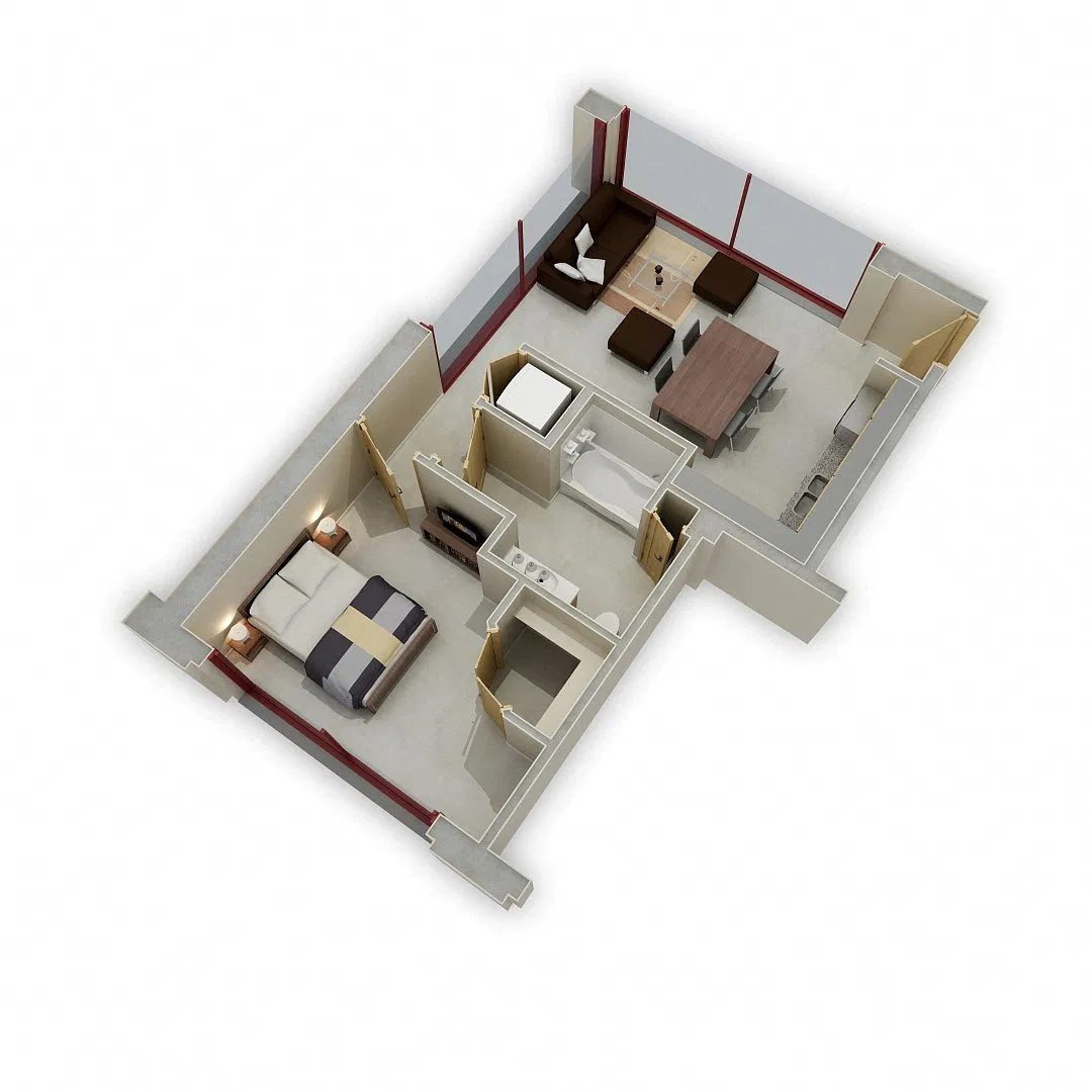 Floor plan One Bedroom F