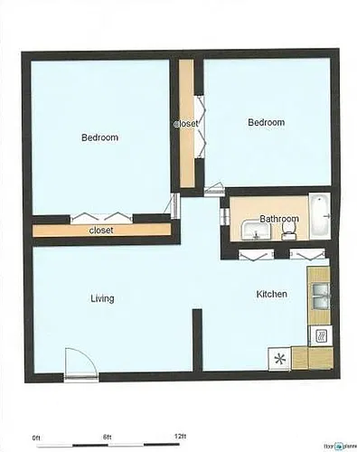 Floor plan 2 bed 1 Bath