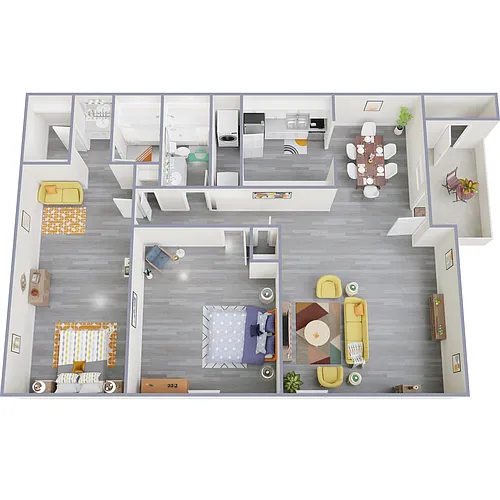 Floor plan Upstairs 2x2