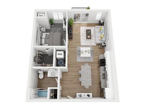 Floor plan 1 Bed 1 Bath