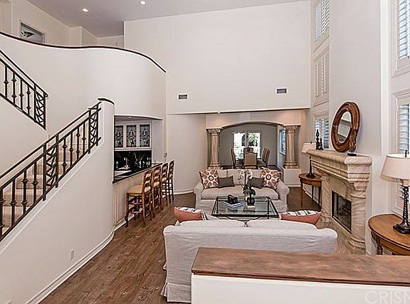 Living room with soaring ceilings