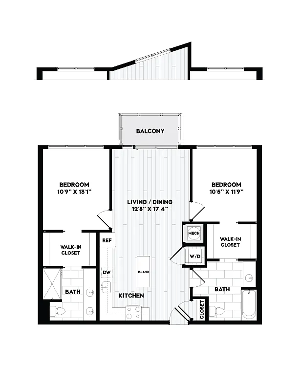Floor plan 2 Bed/2 Bath-B3