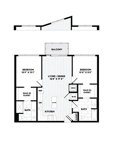 Floor plan 2 Bed/2 Bath-B3