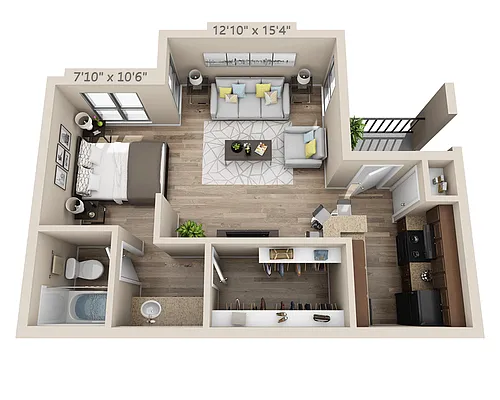 Floor plan Studio E1CW