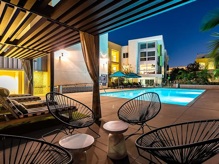Runway Playa Vista Pool Night Cabana