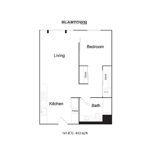 Floor plan 1 Bedroom 1 Bathroom C1