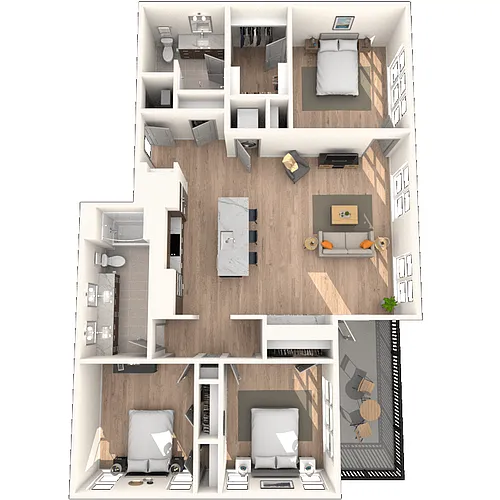 Floor plan C1 3x2 1516 SF-FP