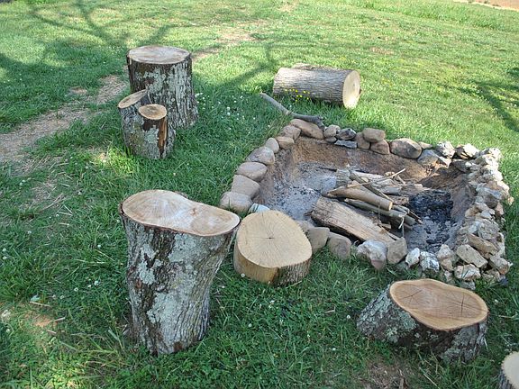 Backyard fire pit