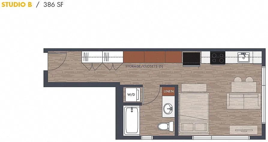 Floor plan Studio B