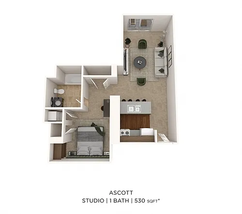 Floor plan Studio - 530 sqft