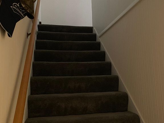 Carpeted staircase to bedrooms