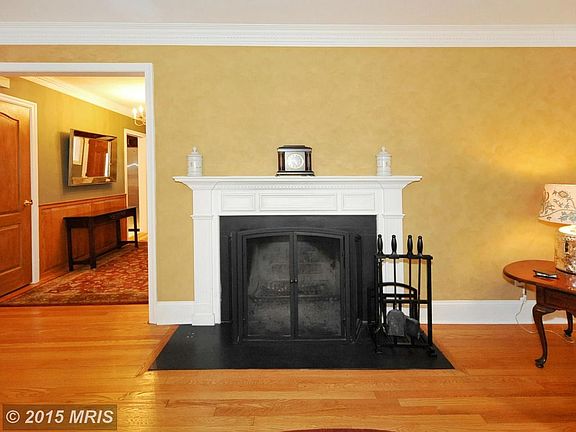 Living Room wood burning fireplace