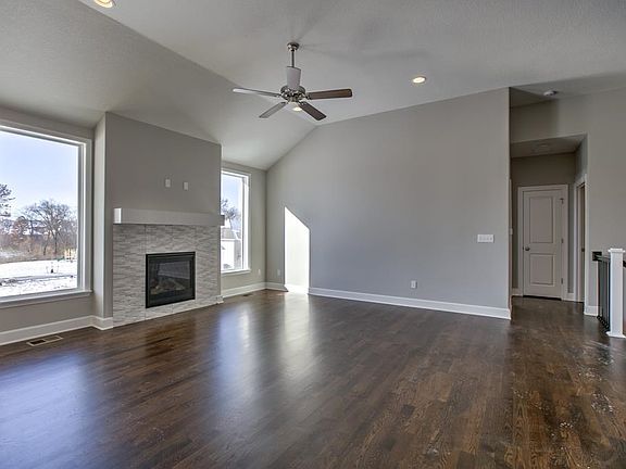 Living room, hardwood floors, gas fireplace