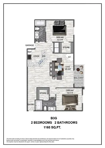 Floor plan B3G