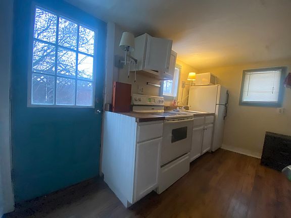 kitchen and door to outside