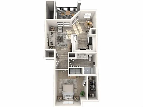 Floor plan 1X1 D