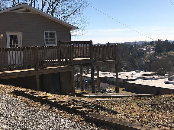 View of deck from parking