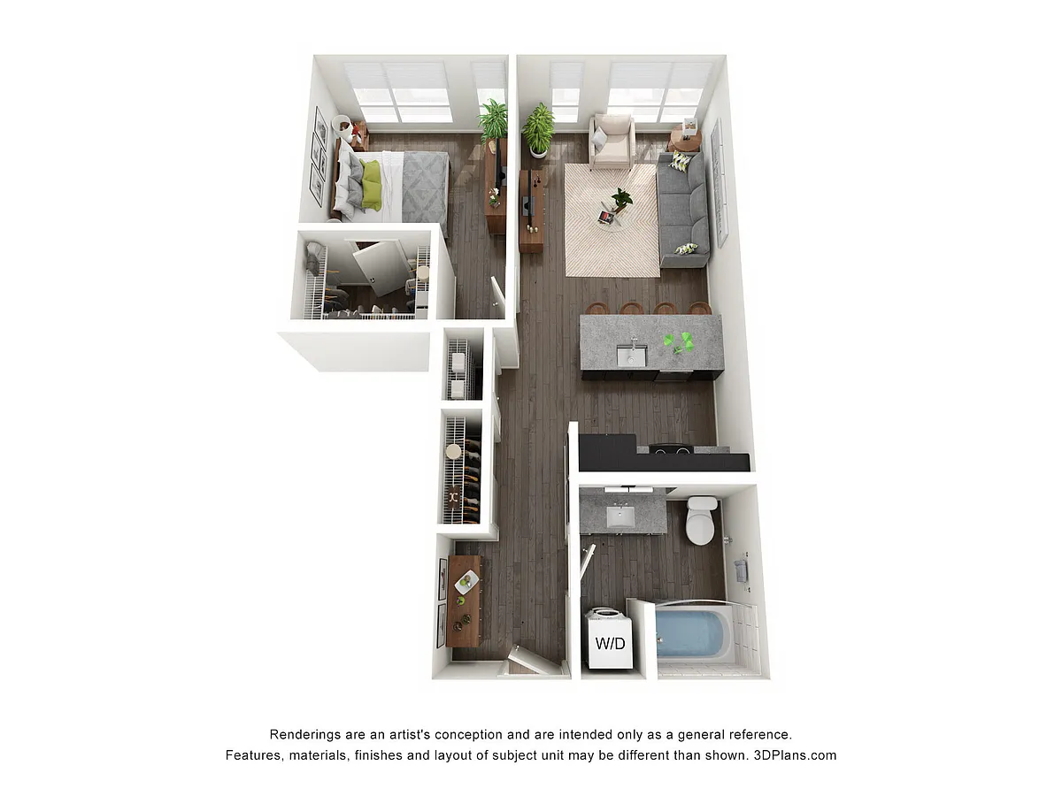 Floor plan 1 Bedroom D