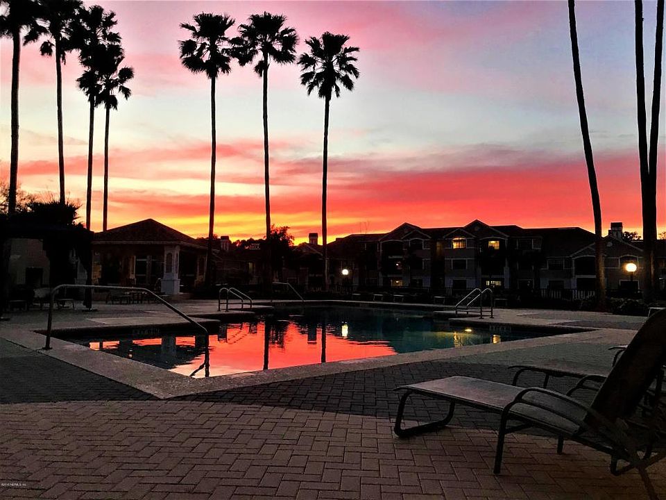 Sunset on the pool deck