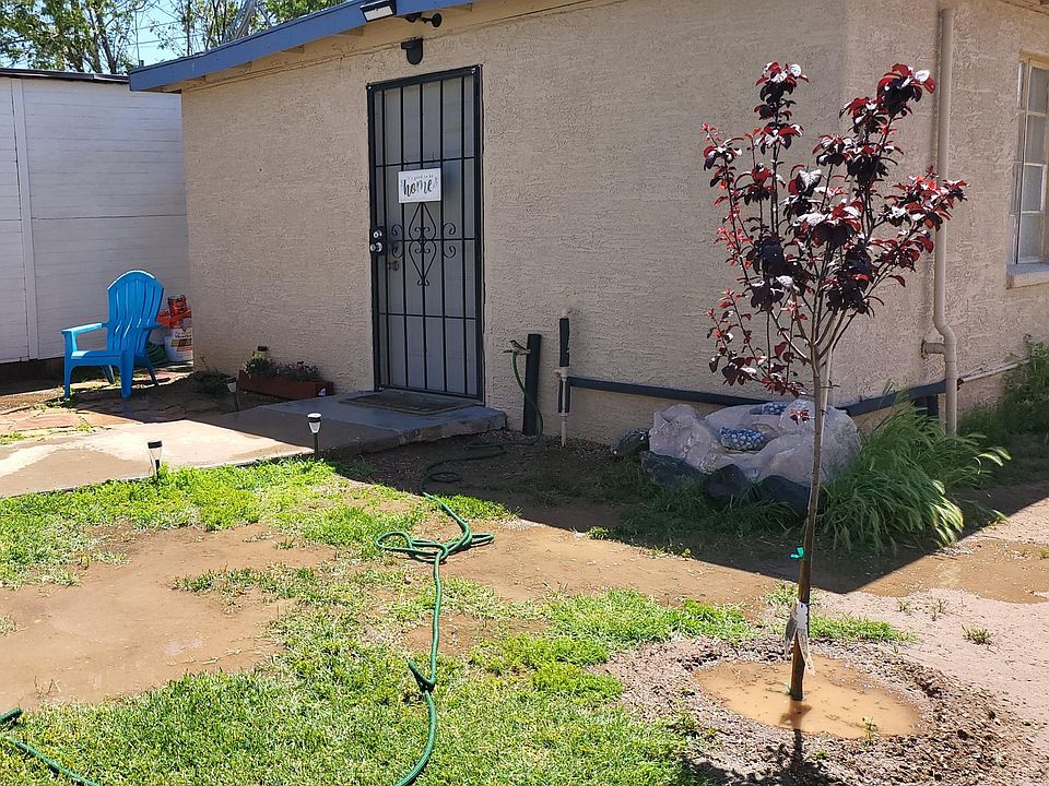 Nestled in back for privacy.