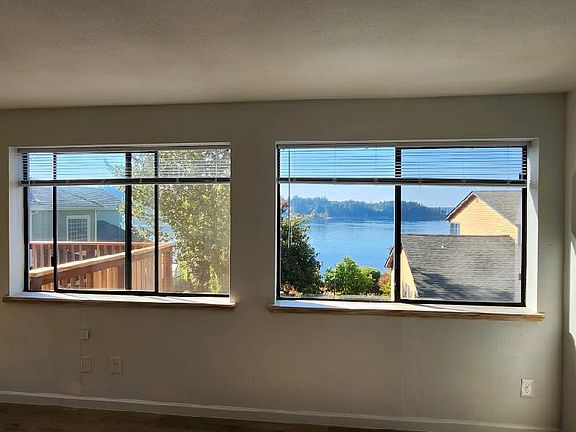 New energy efficient blinds. View of Ketron island.