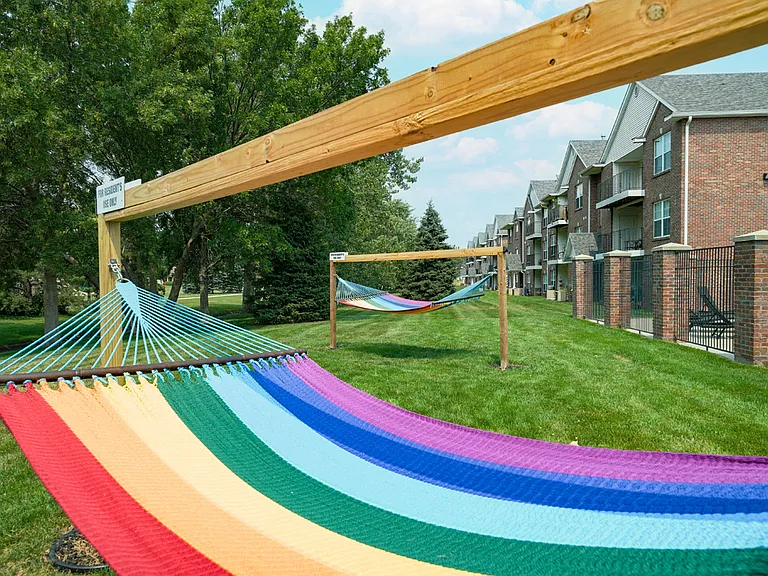 Relax or enjoy a book in one of our hammocks.