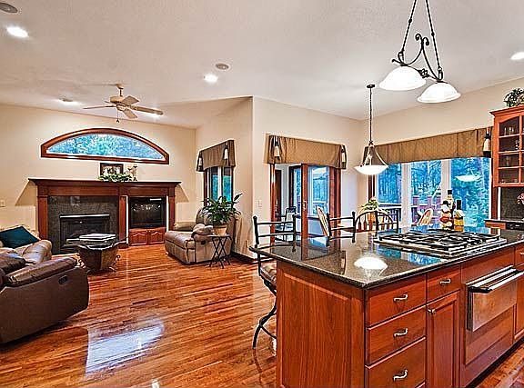 Open floor plan with gorgeous hardwood floors with Cherry finish.  