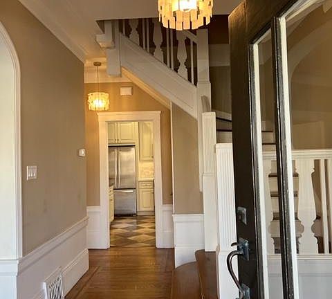 Front door to kitchen.