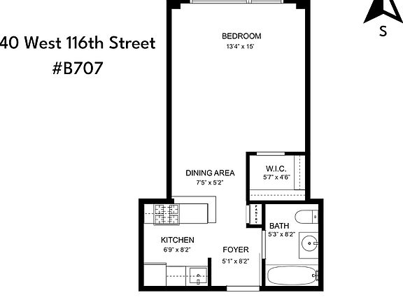 2nd image of 40 W 116th St APT B707