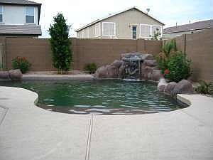 Salt water pool with grotto