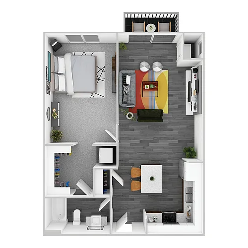 Floor plan 1 Bedroom D