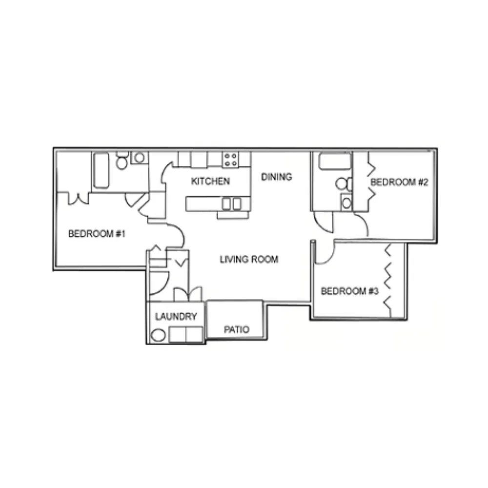 Floor plan C1 - Three Bedroom Two Bathroom
