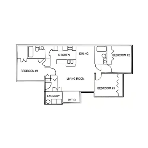 Floor plan C1 - Three Bedroom Two Bathroom