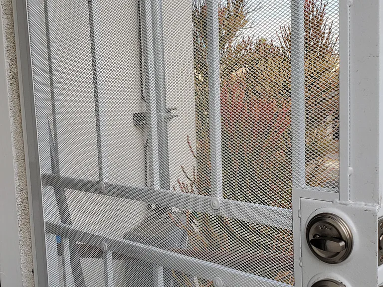 Front door: entrance to 3100 Norwich Ave., looking outside.