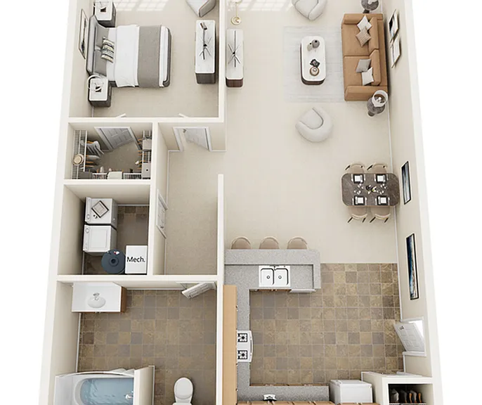 Ashley | 1 Bed 1 Bath | 834 sq ft | Morgan Ridge Apartments in Winston-Salem Ashley | 1 Bed 1 Bath | 834 sq ft | Morgan Ridge Apartments in Winston-Salem