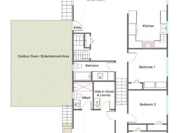 over view of house. Bedrooms 2/3 same size and available. Photos of rooms shown empty