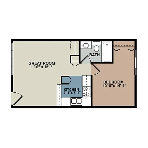 Floor plan 1 Bedroom