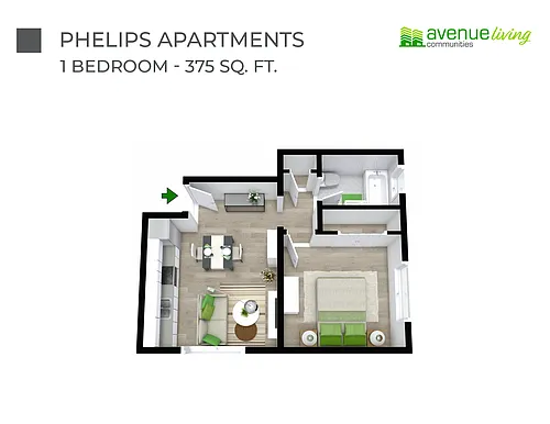 Floor plan - 1 Bedroom