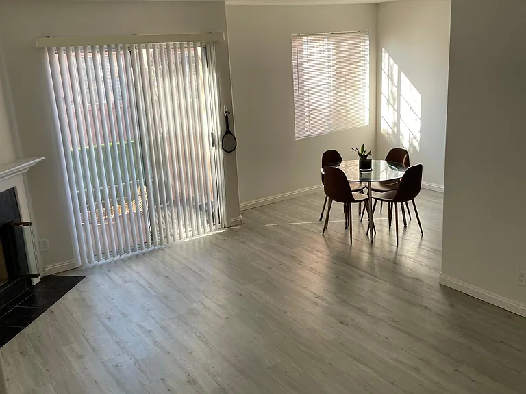 Living room and fireplace
