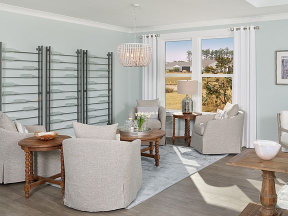 Take in serene sunlight coming in through the large windows.