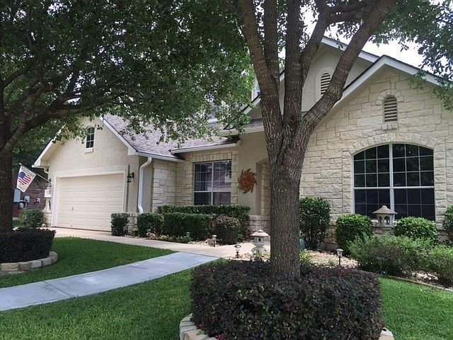 This beautiful Austin stone home is much larger than it looks. It offers 4 bedrooms, home office, two dining, family room down and large game room up, 2 1/2 baths, gourmet kitchen with Austin stone around cook top, master bedroom that overlooks the pool a