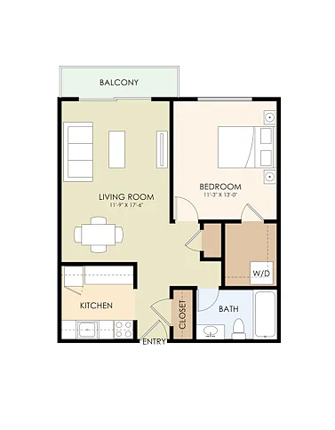 Floor plan 1 bedroom