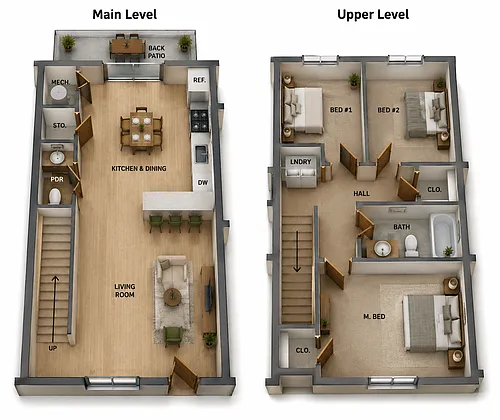 Floor plan 3 Bed 1.5 Bath