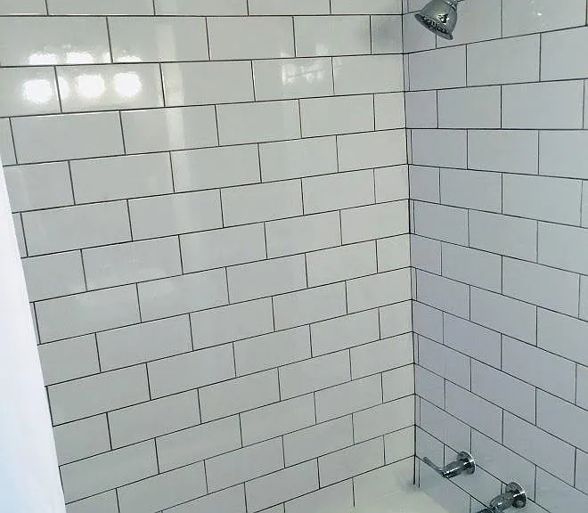 Shower with deep soaker tub