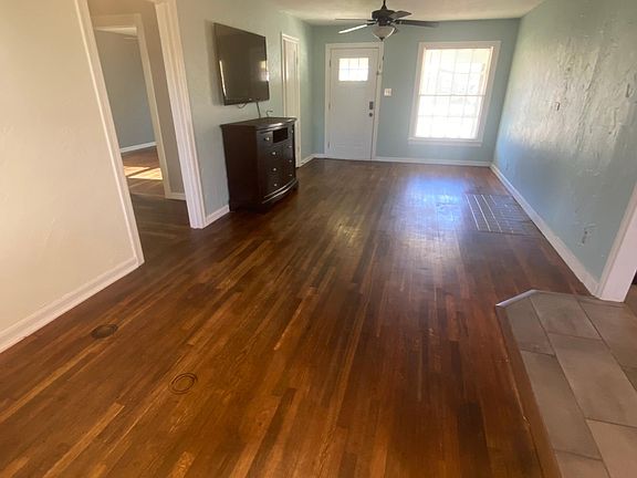 View from dining room. Credenza has been removed.