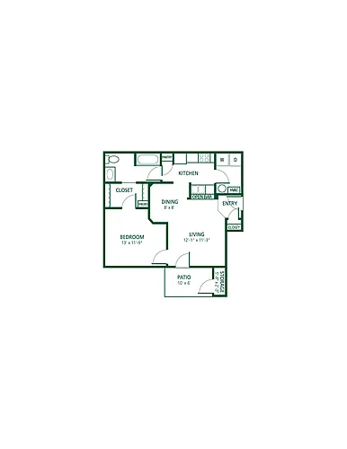Floor plan 1 Bd/1 Ba (C)