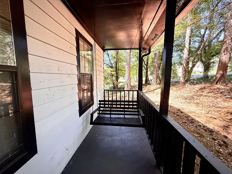 Front Covered Porch with Swing