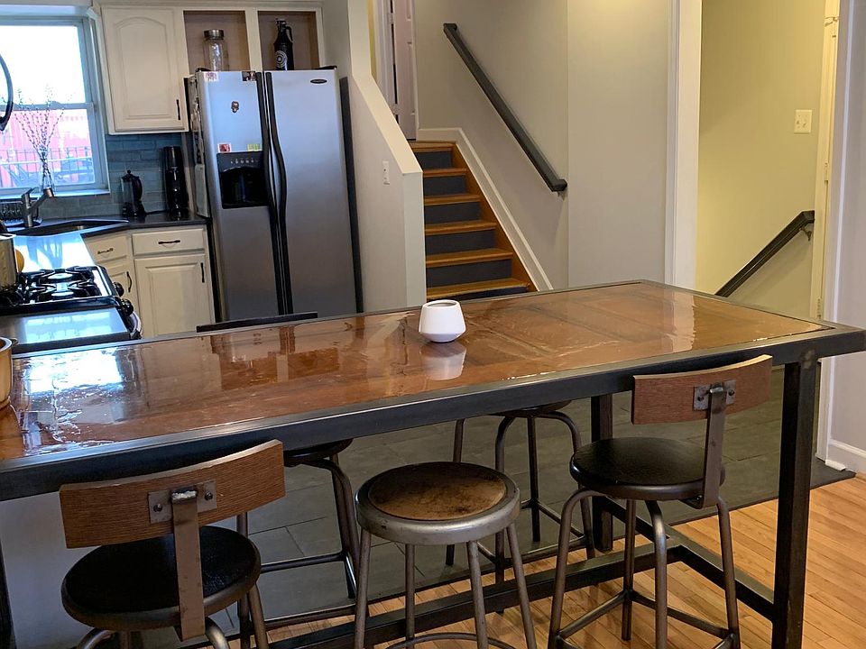 Custom resined table and a view of all three levels.