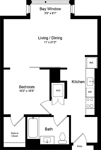 Floor plan 1 Bedroom D